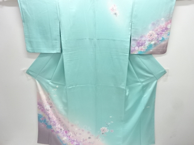 JAPANESE KIMONO / HOMONGI / FLOWER & BUTTERFLY